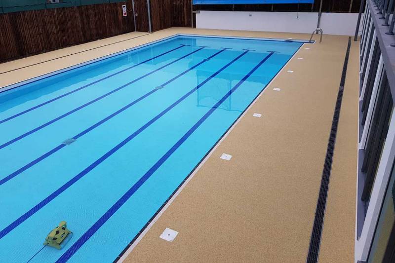 ADDABOUND RESIN BOUND POROUS SURFACING FOR DAVID LLOYD SWIMMING POOL