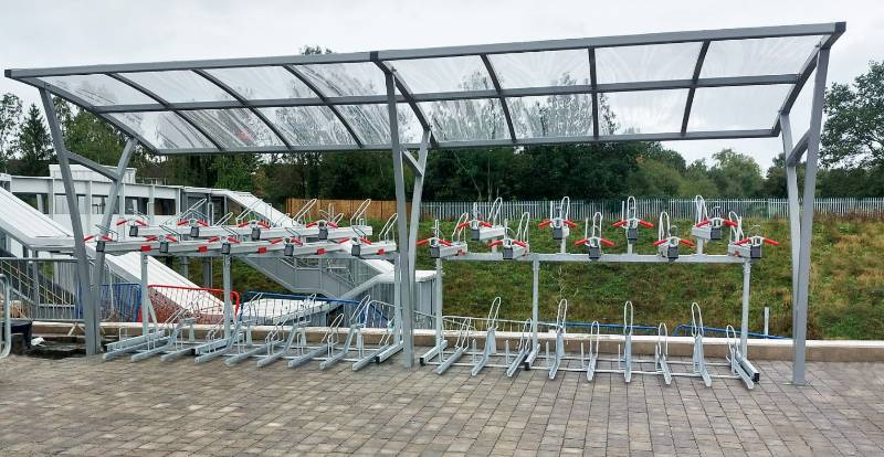 Falco Provides Cycle Parking Infrastructure to Winslow Station as it Re-Joins the Railway Network After 55 Years