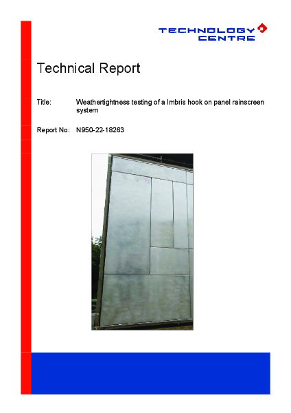 Imbris Hook On Rainscreen - Technical Report