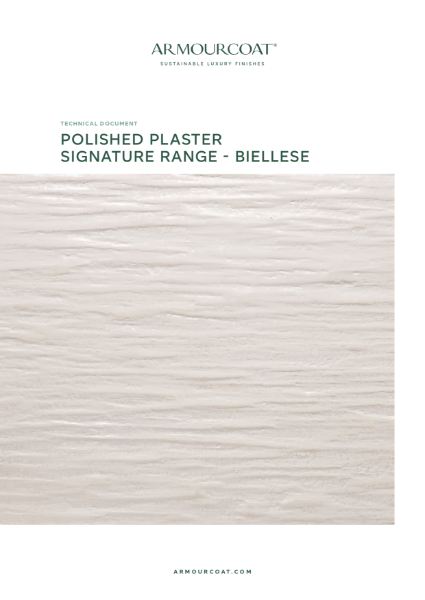 Armourcoat Polished Plaster Biellese - Technical Document