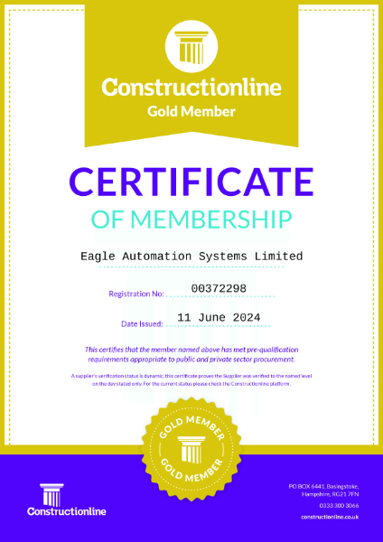 Constructionline - Gold Member - Eagle Automation Systems Ltd