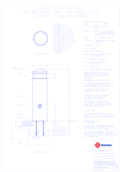 Buffer™ Bollard - Concrete-in Ground Anchor