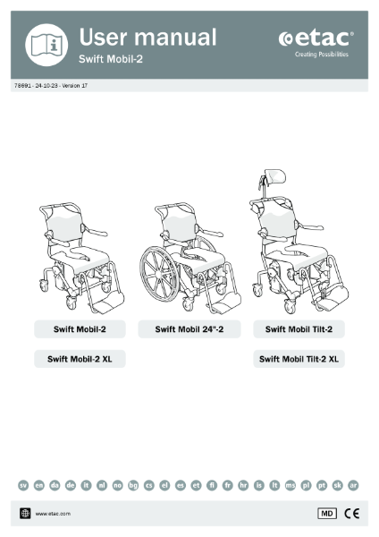 Etac Swift Mobil Tilt-2 user guide