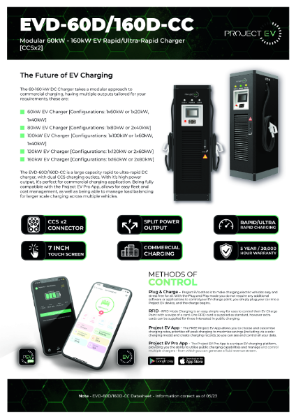 Modular 60kW - 160kW EV Rapid/Ultra-Rapid Charger [CCSx2]