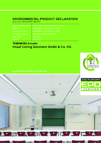 EPD AMF Thermatex Armstrong Mineral and Hygena, Bioguard