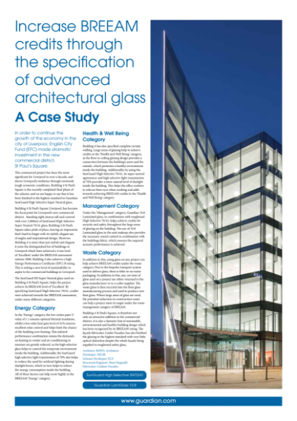 BREEAM - Case Study for glass in building