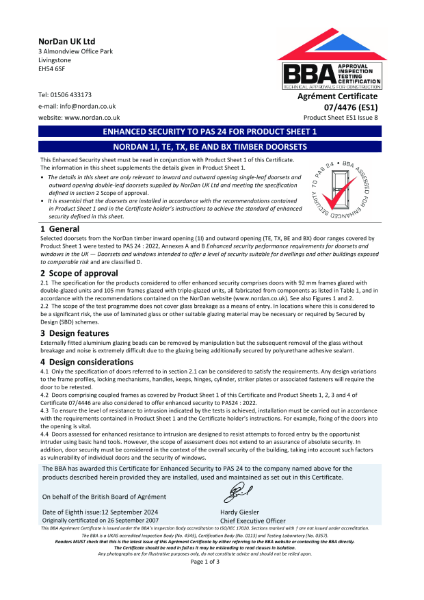 BBA Agrément Certificate