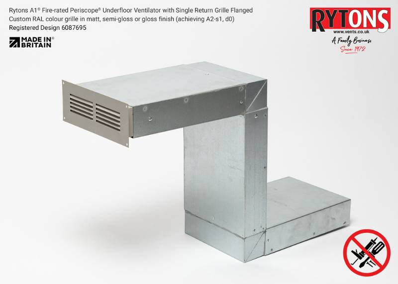 Rytons A1 Fire-rated Periscope® Underfloor Ventilator with Single Air Brick