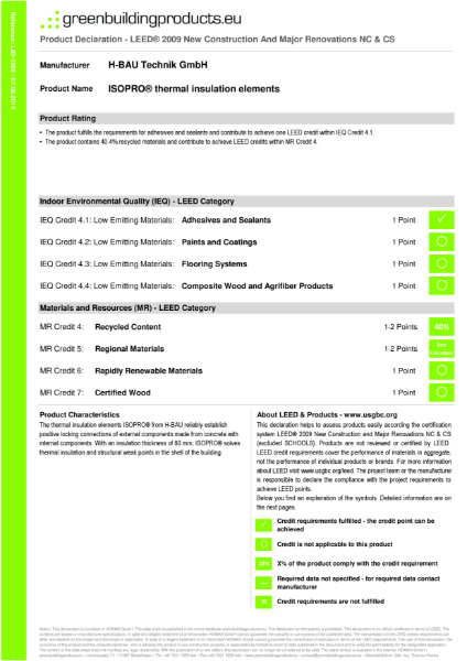 LEED Assessment - Isopro