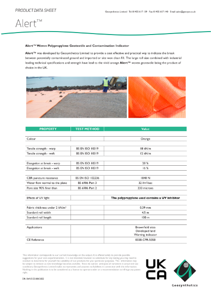 Alert® Contamination Indicator - Data Sheet