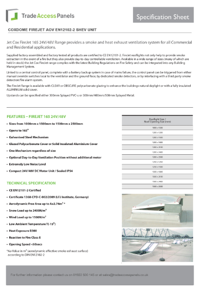 Coxdome AOV Spec Sheet