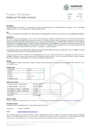 PD032FR-Derbicoat HP Selfix Underlay