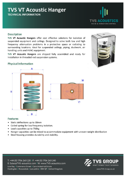 TVS VT Spring Hangers