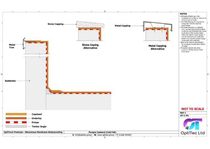 OptiTorch - Felt - Cold Roof Build Up - Detail Drawings