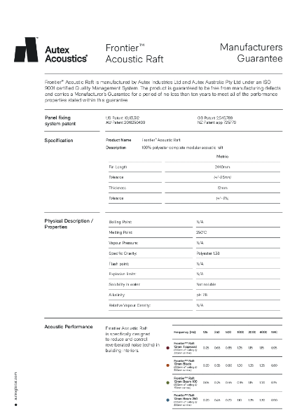 Frontier Raft Manufacturers Warranty