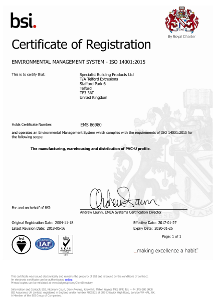 ISO 14001_2015 Environmental Management System Certificate