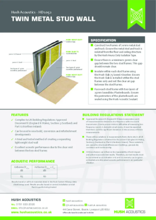 HD1052: Twin Metal Stud Wall