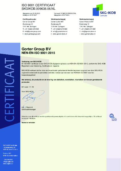 Gorter Group BV - ISO 9001