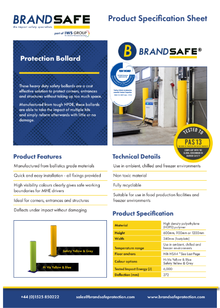 Protection Bollard - Brandsafe Spec Sheet