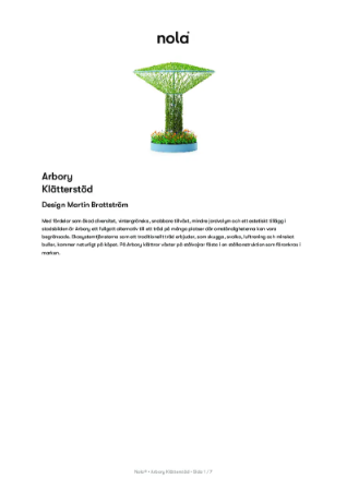 Arbory Klätterstöd Produktblad