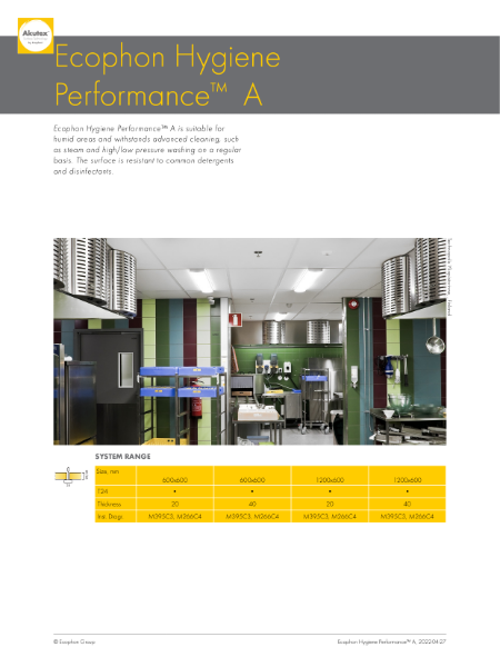 Ecophon Hygiene Performance A