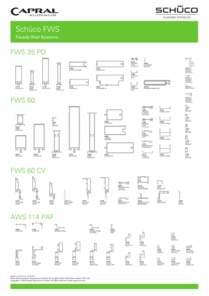 Extrusion Wall Chart Schuco FWS 1911