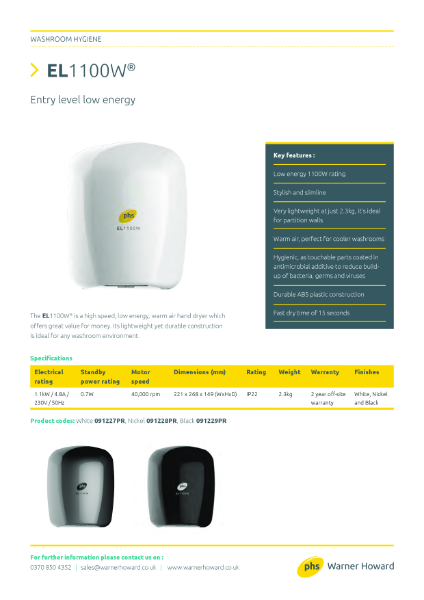 EL1100W Spec Sheet