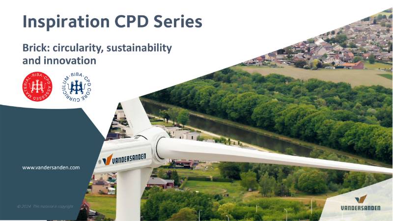 The Vandersanden Inspiration CPD series - CPD #7 Brick: circularity, sustainability and innovation