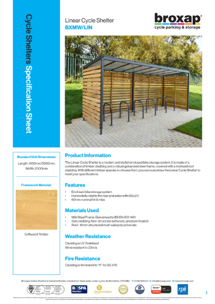Linear Timber Cycle Shelter