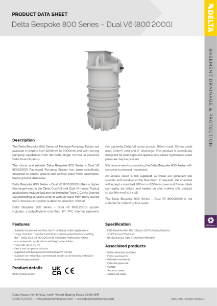 Delta Bespoke 800 Series - Dual V6 800.2000