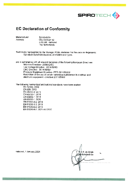 Certificate of Conformity