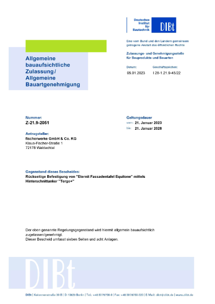 General building authority approval (abZ) Z-21.9-2051