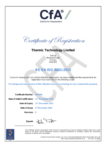 Thermic Technology ISO 9001:2015
