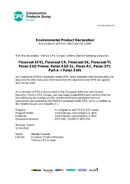 CPG EPD Products based on epoxy-resin, group 4