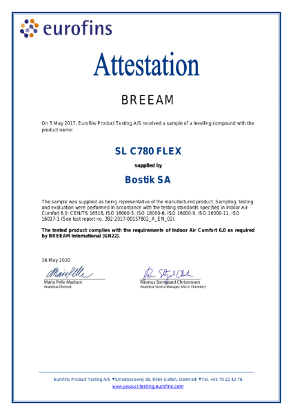 BREEAM - Bostik SLC 780 Flex