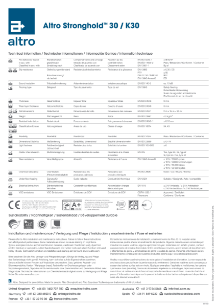 Altro Stronghold Technical Data Sheet