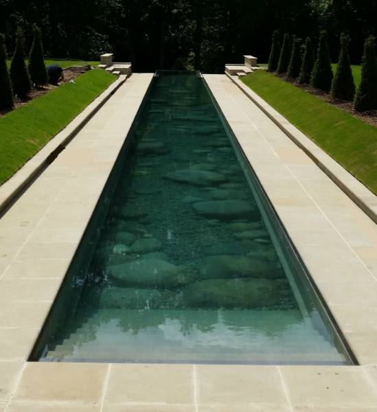 Barset Sawn York Stone Infinity Pool