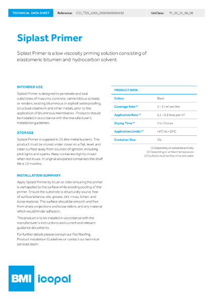 Siplast Primer Technical Data Sheet