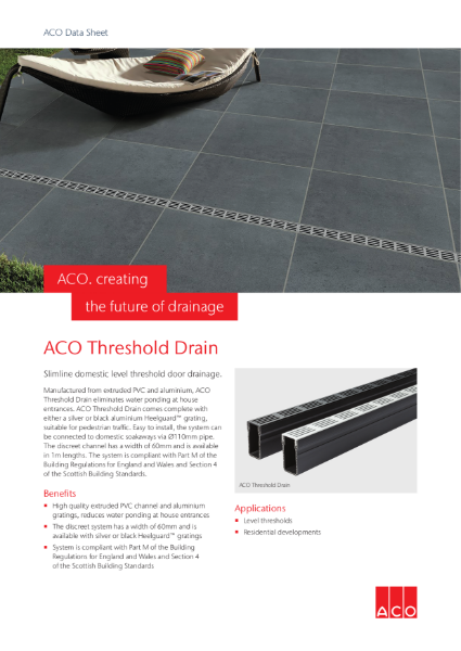 ACO Threshold Drain brochure