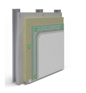 Steel Frame Direct Fix Stone Wool Silicone Render A2 Rated External Wall Insulation / ETICS / EWI System - External Wall Insulation System