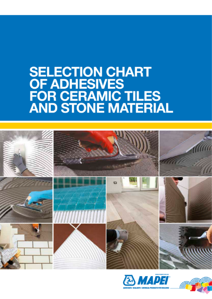 Tile adhesive Selection Chart