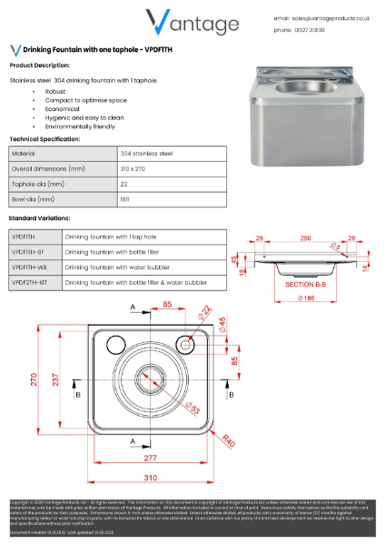 Product Data Sheet - VPDF1TH