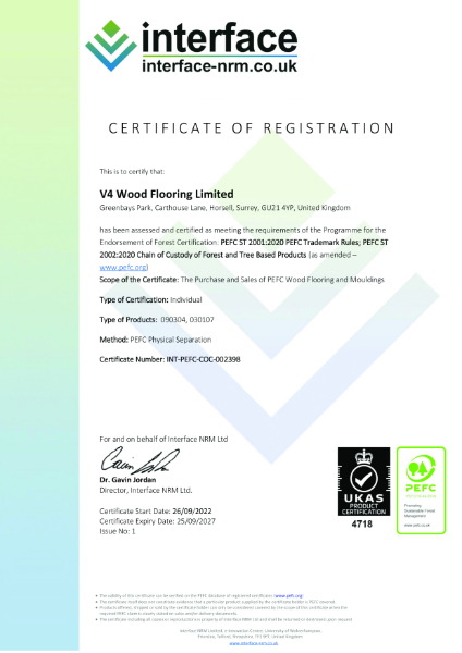 V4Magnetic - PEFC® Certificate