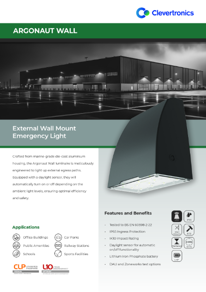 Argonaut Weatherproof Emergency Wall Luminaire - Product Catalogue