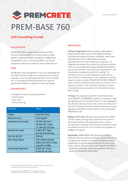 Prem-Base 760 TDS