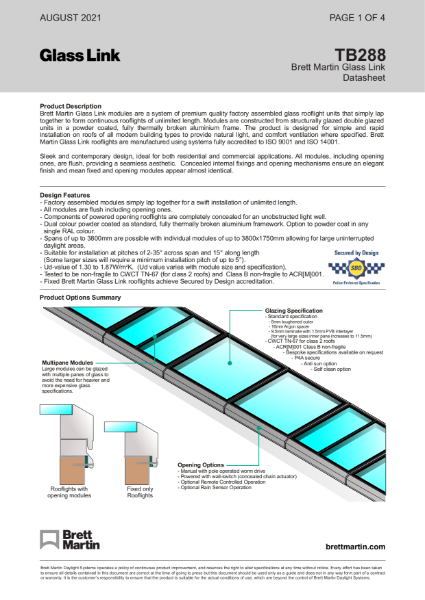 Mardome Electric Glass Modular data sheet