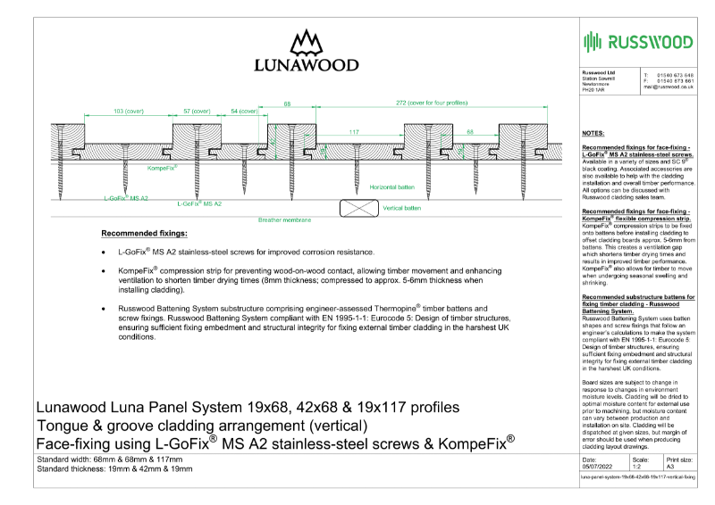 Luna Panel System 19x68-42x68-19x117