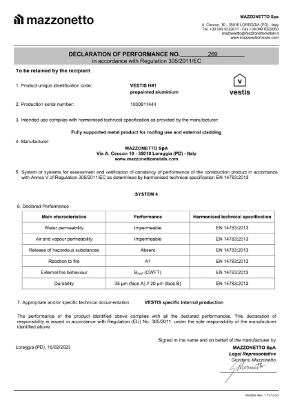 R EACTION TO FIRE - CLASSIFICATION REPORT EUI-22-000041