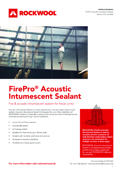 Acoustic Intumescent Sealant - Datasheet