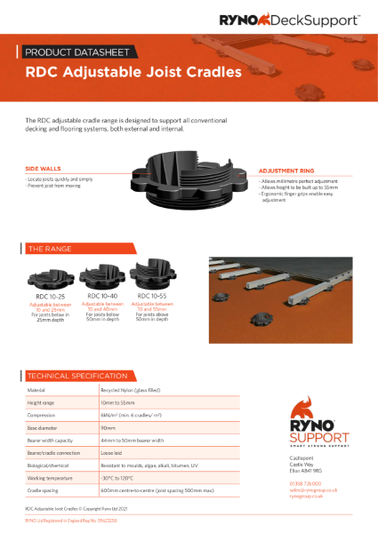 Datasheet - Adjustable Decking Joist Cradle